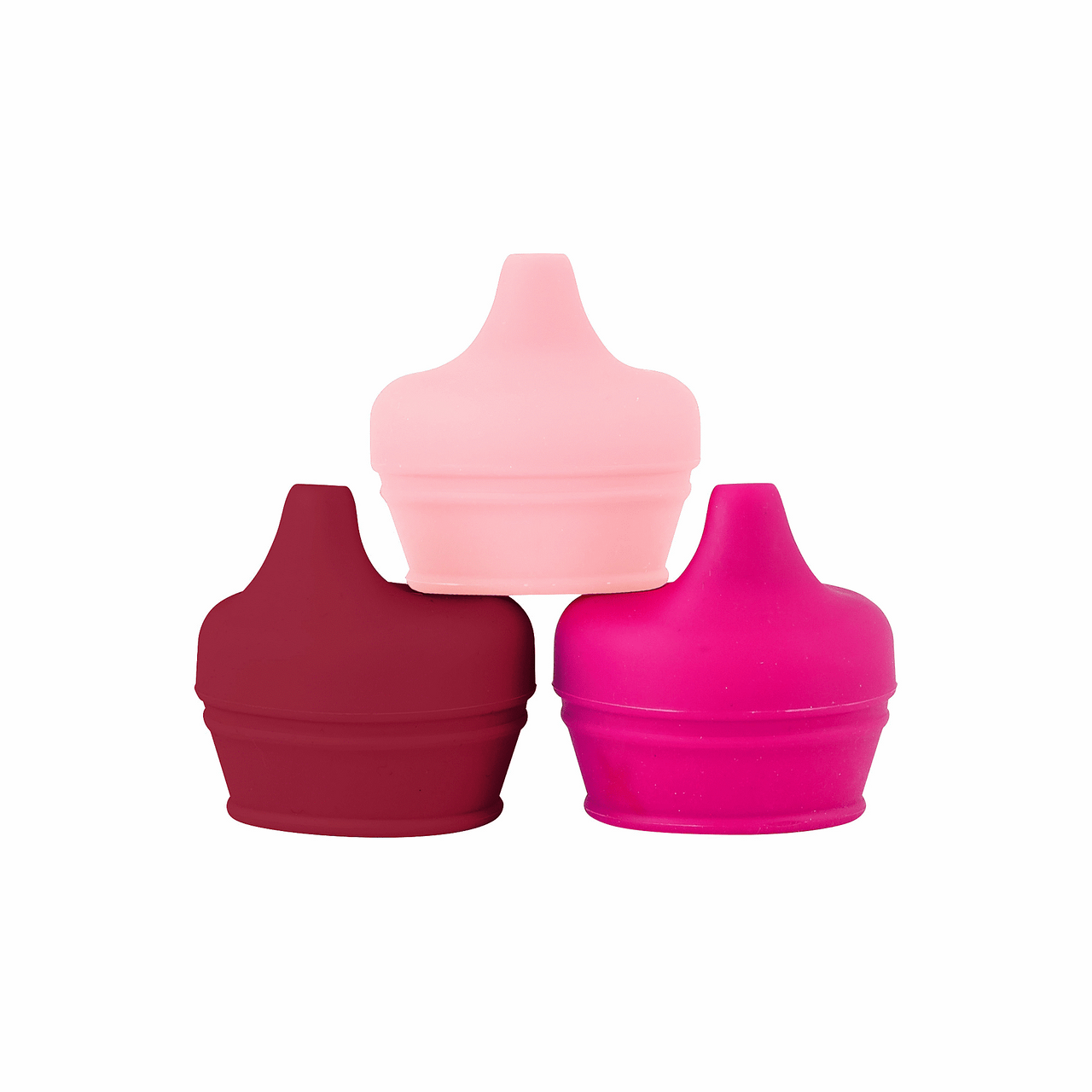 Boon Snug Spout Universal Silicone Sippy Lids 3 Pack Pink